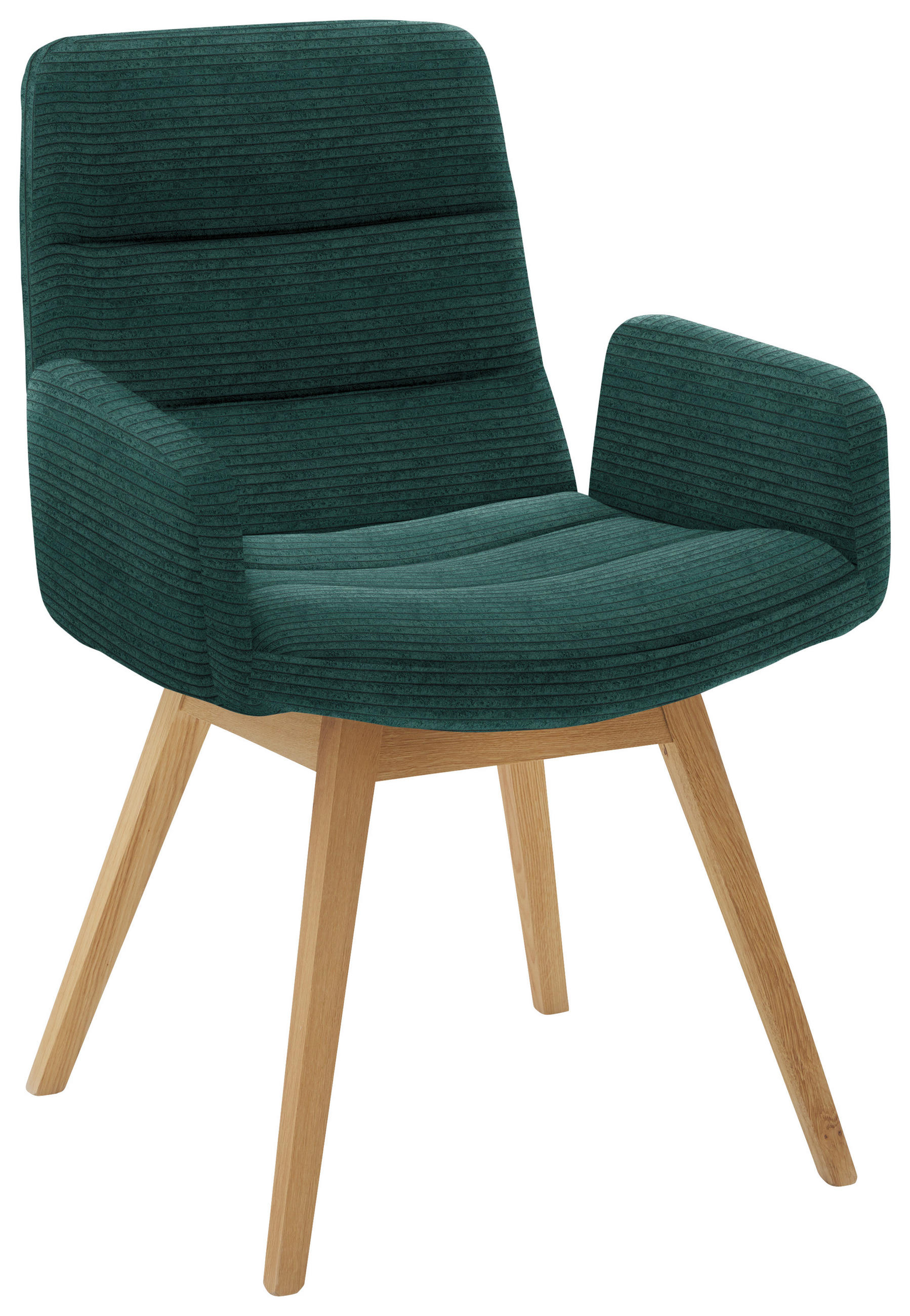 ARMLEHNSTUHL  in Cord  - Naturfarben/Grün, Design, Holz/Textil (61/88/66cm) - Dieter Knoll