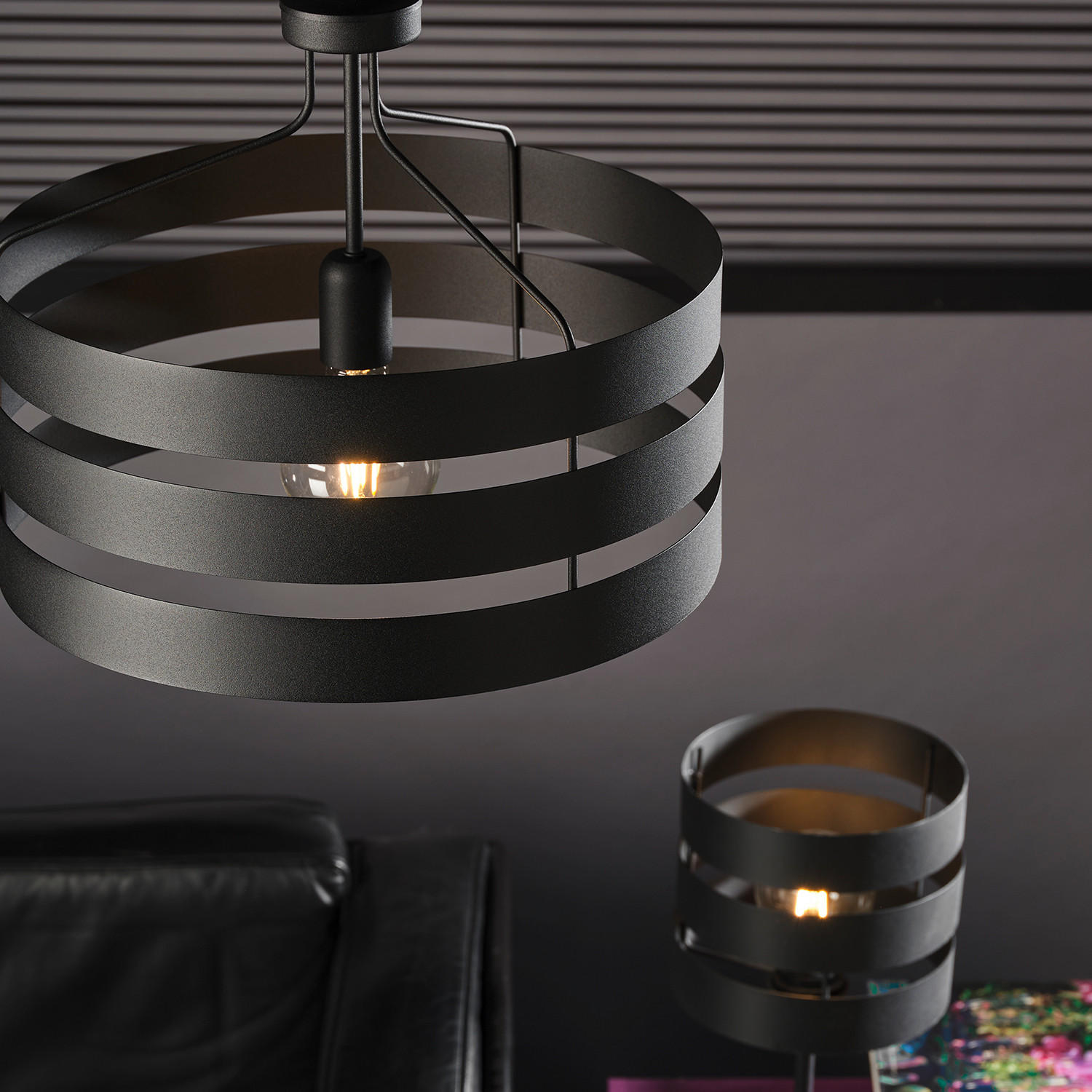 PENDELLEUCHTE 45/120 cm  - Schwarz, Design, Metall (45/120cm)