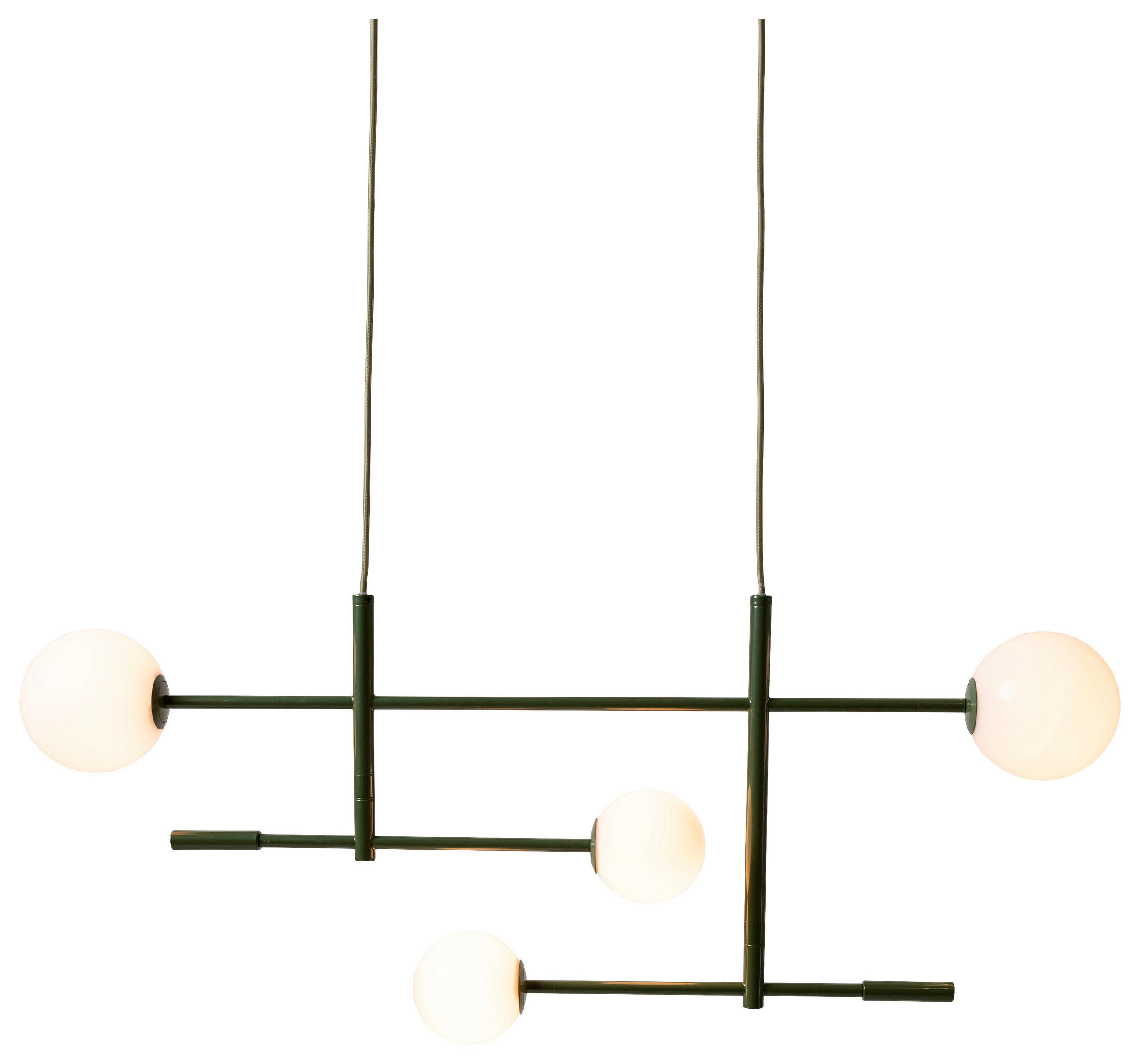HÄNGELEUCHTE it's about RoMi 97/13/218 cm   - Weiß/Grün, Design, Glas/Metall (97/13/218cm) - It's about Romi