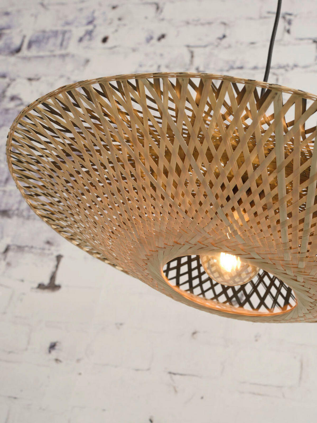 Lampadar - culoare natur/negru, Trend (80/60/176cm) - Good & Mojo