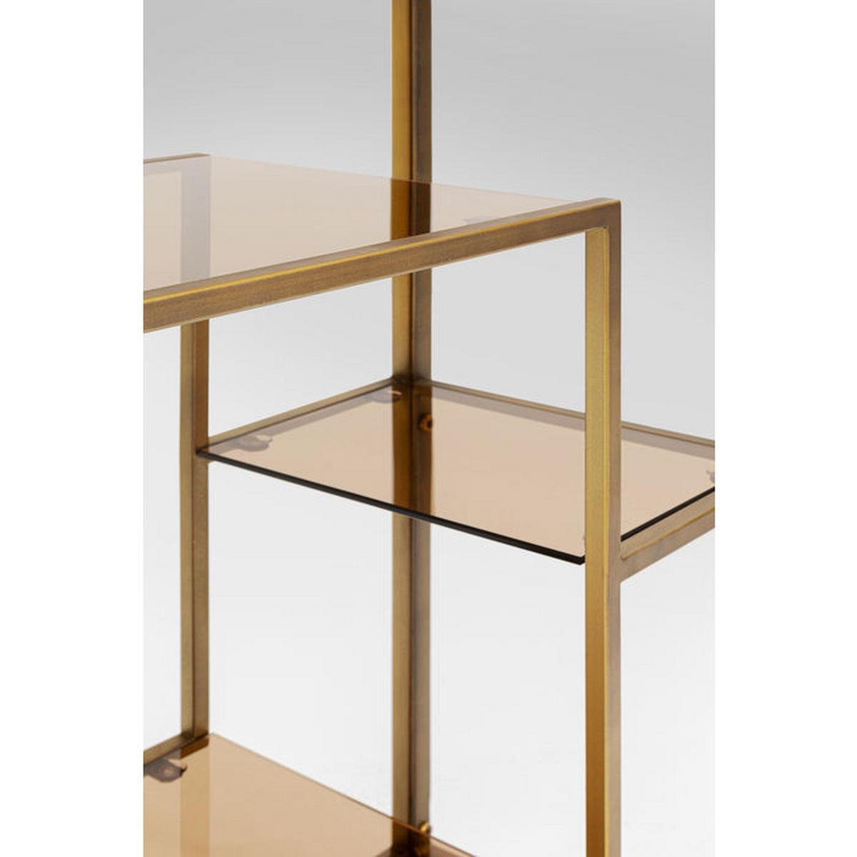 REGAL Goldfarben, Hellbraun  - Hellbraun/Goldfarben, Design, Glas/Metall (60/195/30cm) - Kare-Design