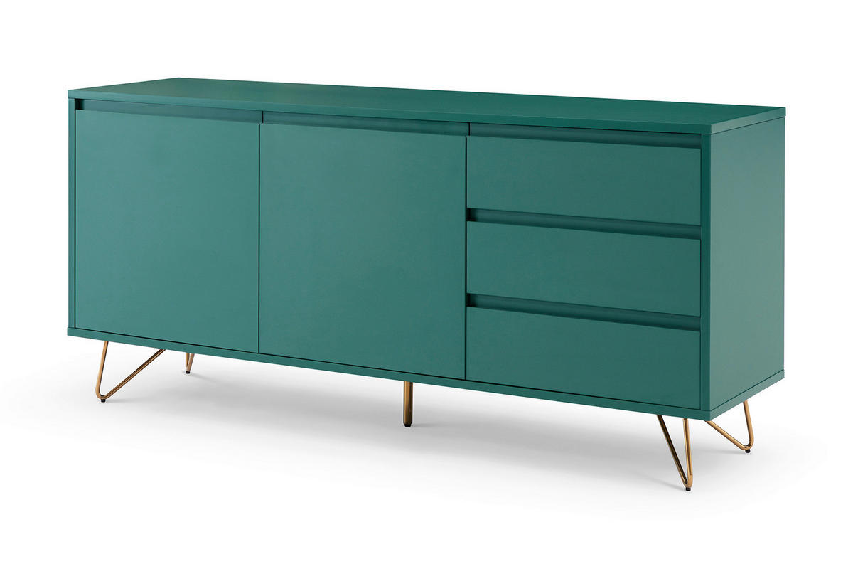 SIDEBOARD  in 150/70/40 cm  - Messingfarben/Grün, Design, Holzwerkstoff/Metall (150/70/40cm) - Livetastic
