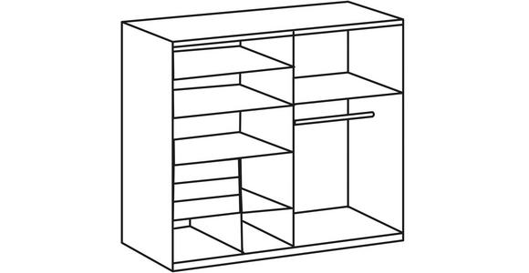 SCHWEBETÜRENSCHRANK in Braun, Graphitfarben - Schwarz/Graphitfarben, Trend, Holzwerkstoff/Metall (180/198/65cm) - Carryhome