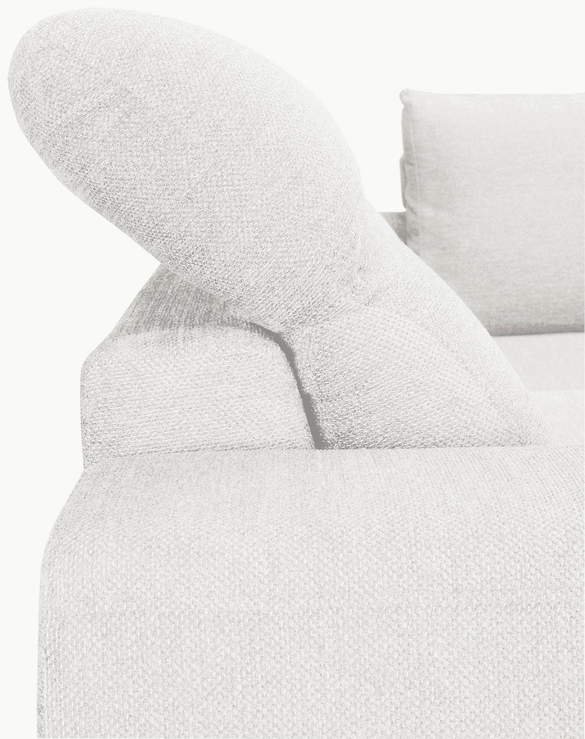 ECKSOFA Weiß Chenille  - Schwarz/Weiß, KONVENTIONELL, Textil/Metall (240/185cm) - Carryhome