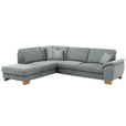 ECKSOFA in Mikrofaser Grau  - Wildeiche/Beige, KONVENTIONELL, Holz/Textil (236/286cm) - Voleo