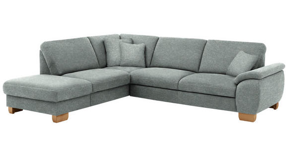 ECKSOFA in Mikrofaser Grau  - Wildeiche/Beige, KONVENTIONELL, Holz/Textil (236/286cm) - Voleo