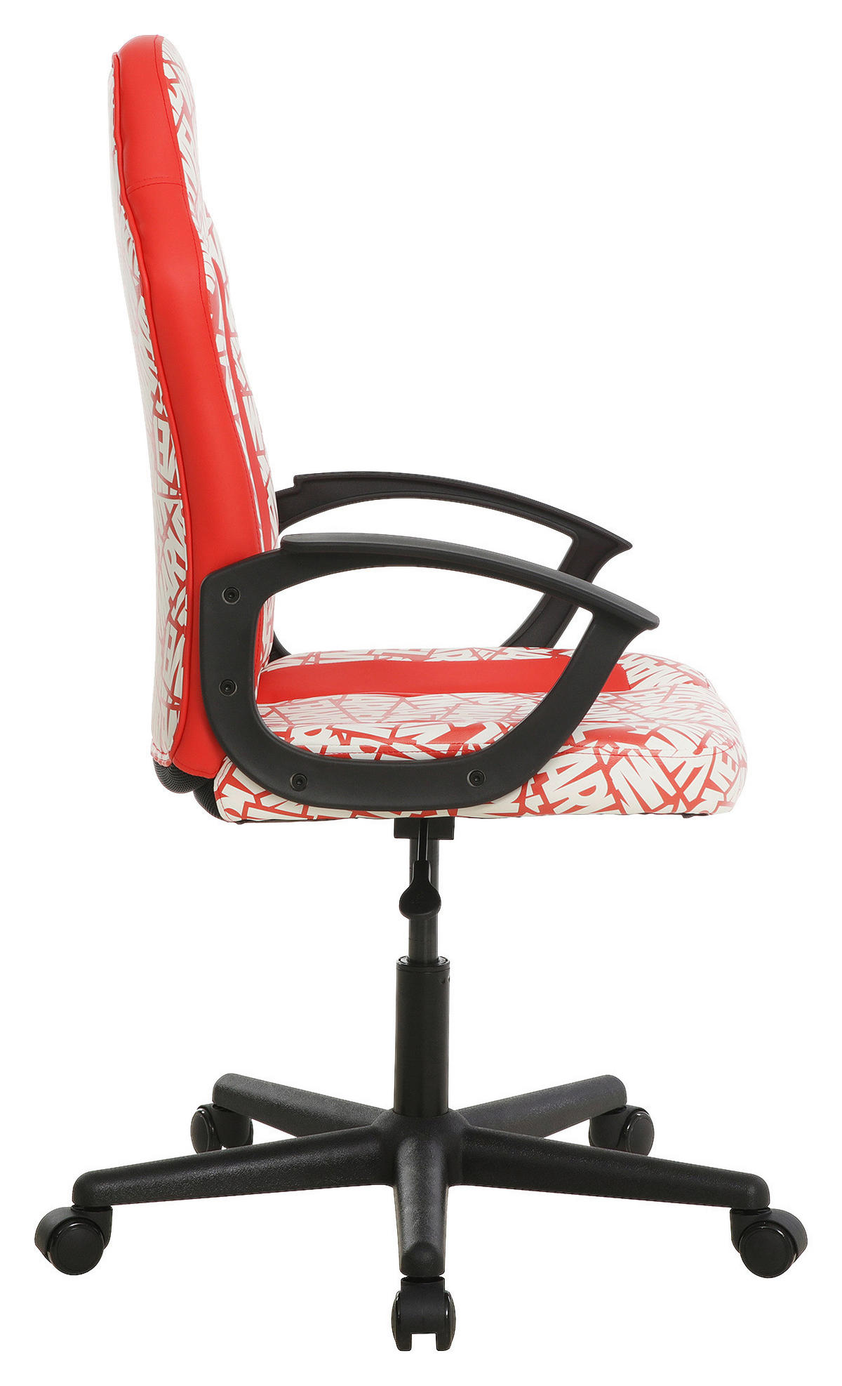 HERNÍ ŽIDLE, vzhled kůže, červená, bílá - bílá/černá, Design, textil/plast (60/98,5-108/63,6cm) - Marvel