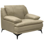 SESSEL in Echtleder Fango  - Fango/Schwarz, Design, Leder/Metall (115/92/98cm) - Novel