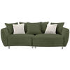 BIGSOFA in Chenille Olivgrün  - Silberfarben/Olivgrün, Design, Kunststoff/Textil (243/72/143cm) - Carryhome