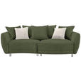 BIGSOFA Chenille Olivgrün  - Silberfarben/Olivgrün, Design, Kunststoff/Textil (243/72/143cm) - Carryhome