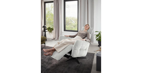 RELAXSESSEL in Textil Ecru  - Ecru/Schwarz, Design, Textil/Metall (82/113/90cm) - Dieter Knoll