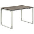 SCHREIBTISCH 120/80/68-82 cm  in Graphitfarben, Weiß  - Graphitfarben/Weiß, Design, Holzwerkstoff/Metall (120/80/68-82cm) - Moderano