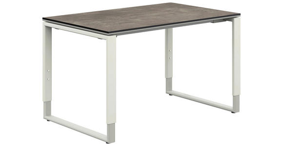 SCHREIBTISCH 120/80/68-82 cm in Graphitfarben, Weiß - Graphitfarben/Weiß, Design, Holzwerkstoff/Metall (120/80/68-82cm) - Moderano