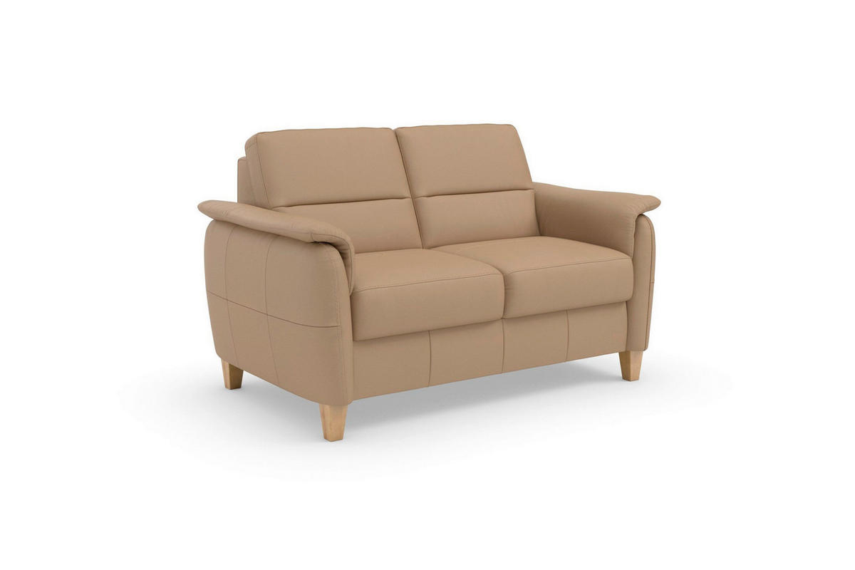 2-SITZER-SOFA PALMERA E Cappuccino Echtleder  - Eichefarben/Cappuccino, Basics, Leder/Holz (149/89/89cm) - Sit & More