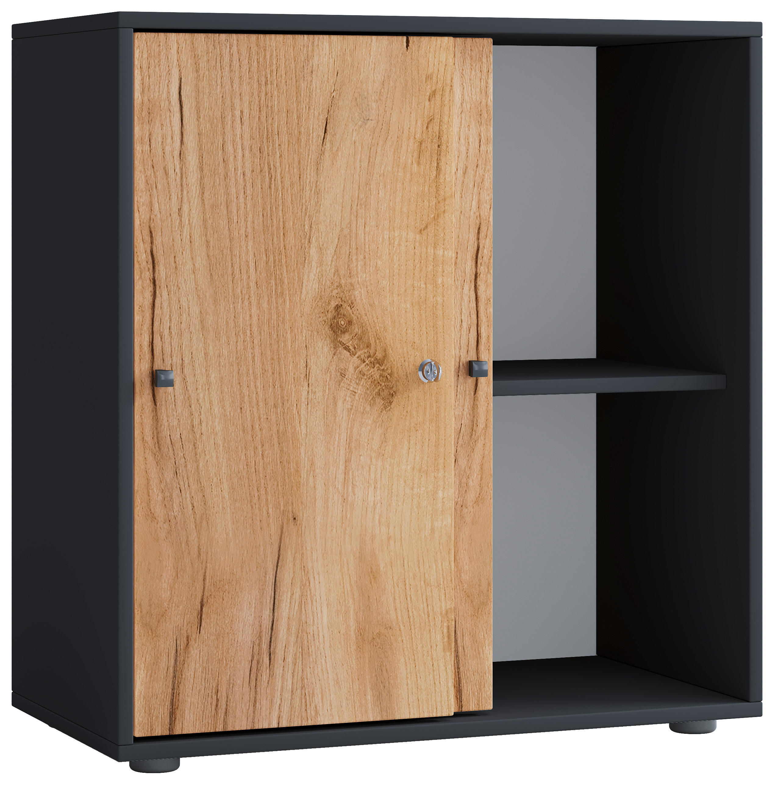 AKTENREGAL 70/74/37 cm  - Honigeiche/Anthrazit, Design, Holzwerkstoff/Kunststoff (70/74/37cm) - MID.YOU
