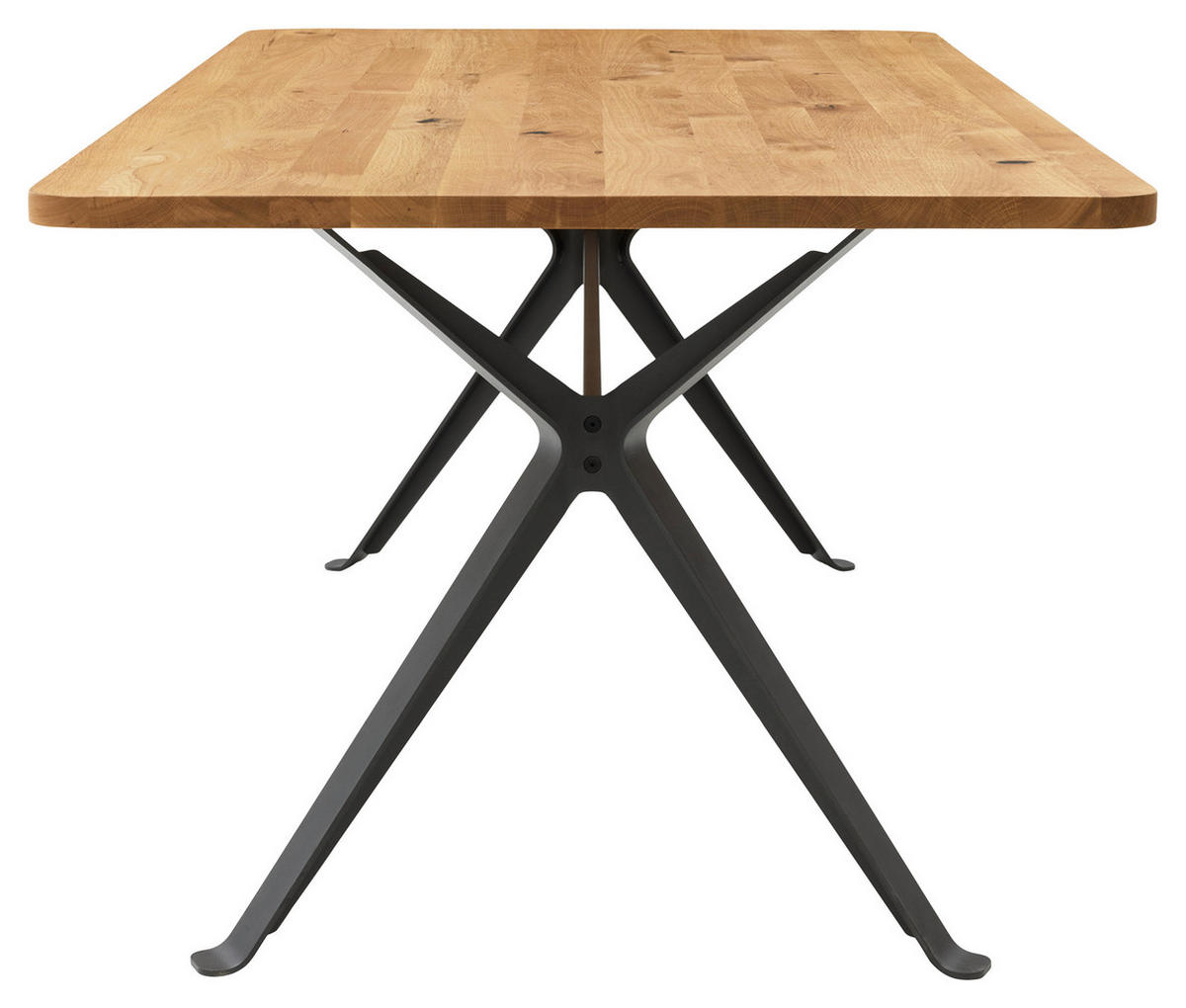 ESSTISCH Asteiche massiv rechteckig Eichefarben  - Eichefarben/Anthrazit, Design, Holz/Metall (200/100/77cm) - Musterring