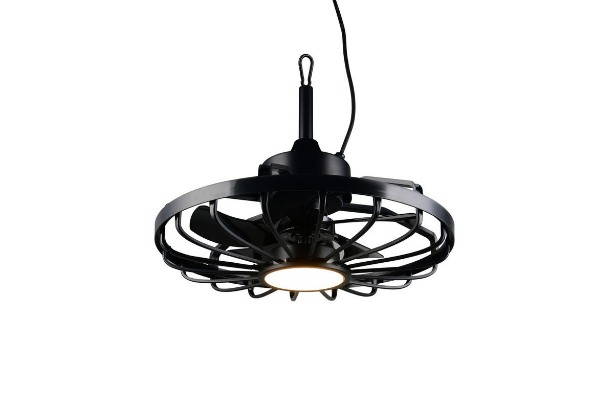 DECKENVENTILATOR - Schwarz, Design, Kunststoff/Metall (51/42cm)