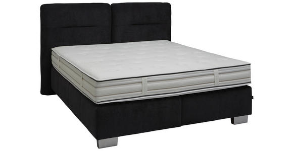 BOXSPRINGBETT 180/200 cm in Anthrazit - Chromfarben/Anthrazit, KONVENTIONELL, Textil/Metall (180/200cm) - Dieter Knoll