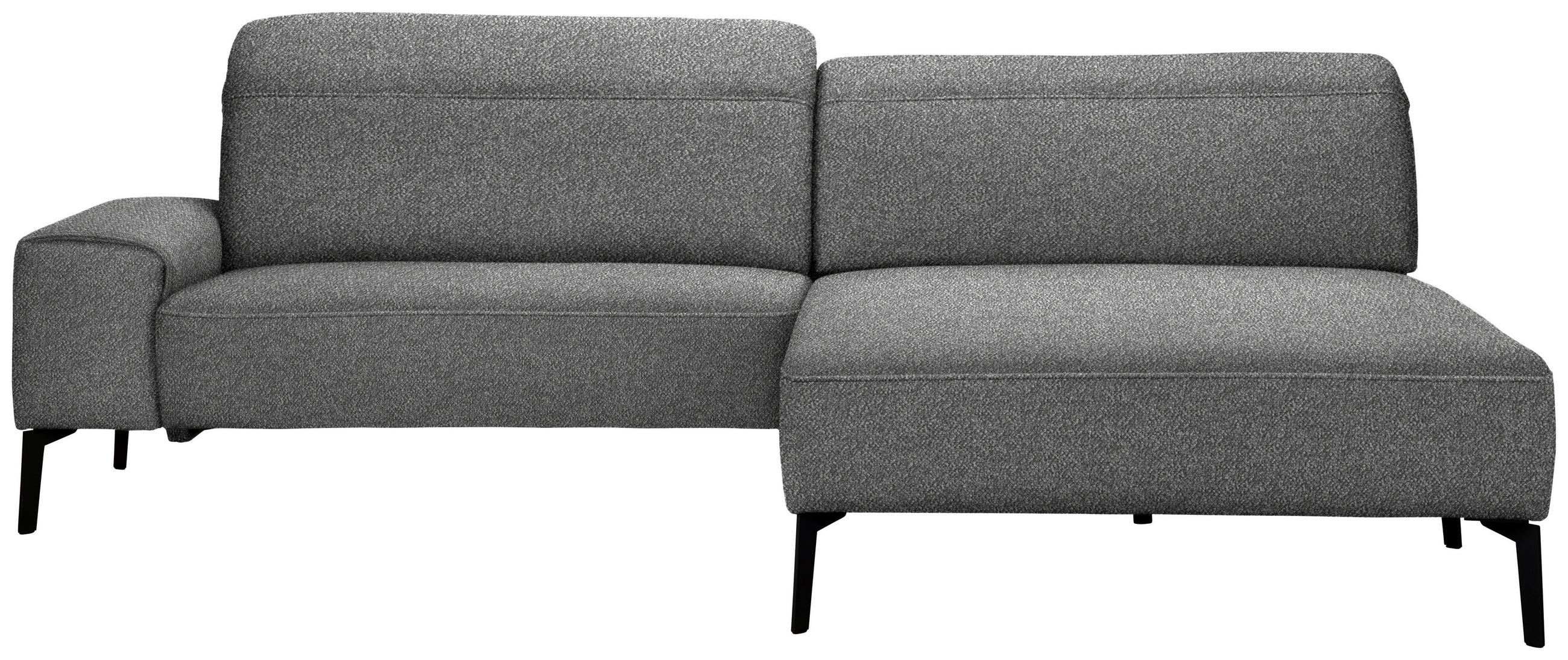 ECKSOFA in Mikrofaser Grau  - Schwarz/Grau, Design, Textil/Metall (273/203cm) - Johann Jakob