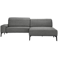 ECKSOFA in Mikrofaser Grau  - Schwarz/Grau, Design, Textil/Metall (273/203cm) - Johann Jakob