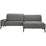 ECKSOFA in Mikrofaser Grau  273/203 cm  - Schwarz/Grau, Design, Textil/Metall (273/203cm) - Johann Jakob