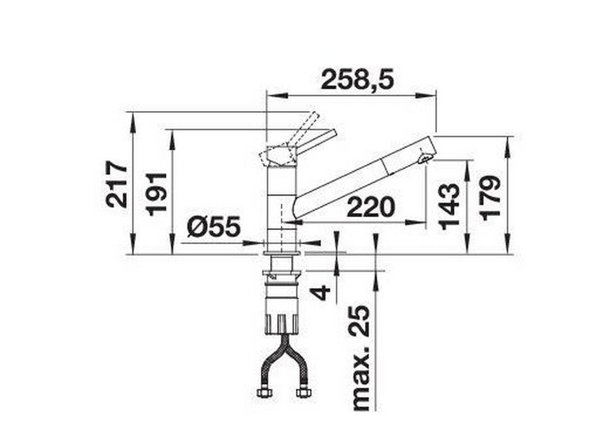 KÜCHENARMATUR 525028  - Chromfarben/Anthrazit, Basics, Metall (5,5/19,1/26,3cm) - Blanco