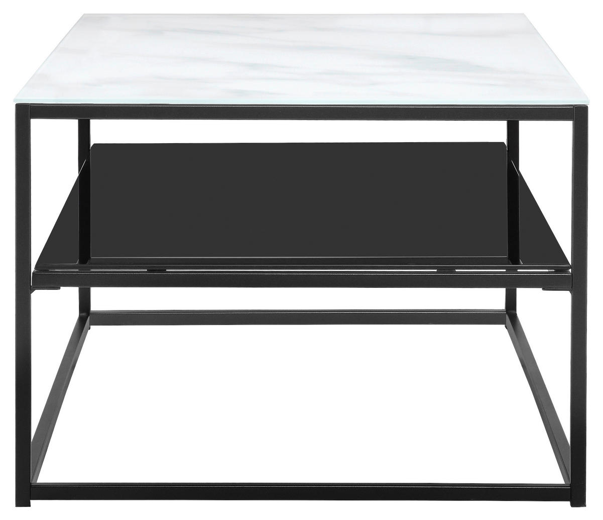 COUCHTISCH in Metall, Glas 110/60/43 cm  - Schwarz/Weiß, Design, Glas/Metall (110/60/43cm) - Livetastic