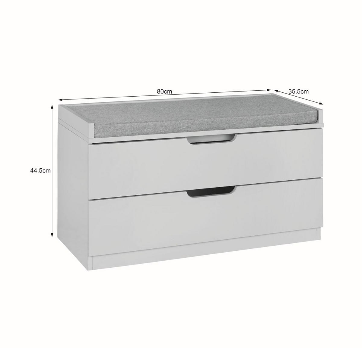 GARDEROBENBANK - Grau, Design, Textil (80/44,5/35,5cm) - MID.YOU
