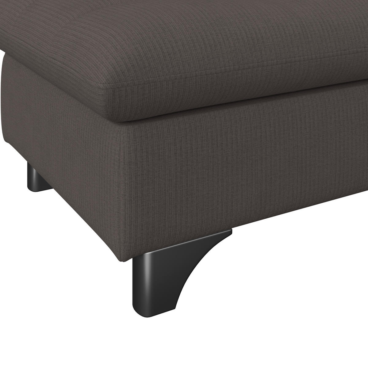 HOCKER in Textil Schwarz  - Chromfarben/Schwarz, Konventionell, Textil/Metall (108/46/108cm) - Livetastic