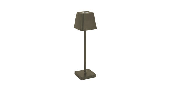 AKKU-TISCHLEUCHTE Lino 10/38 cm - Grau, Design, Kunststoff/Metall (10/38cm) - Novel