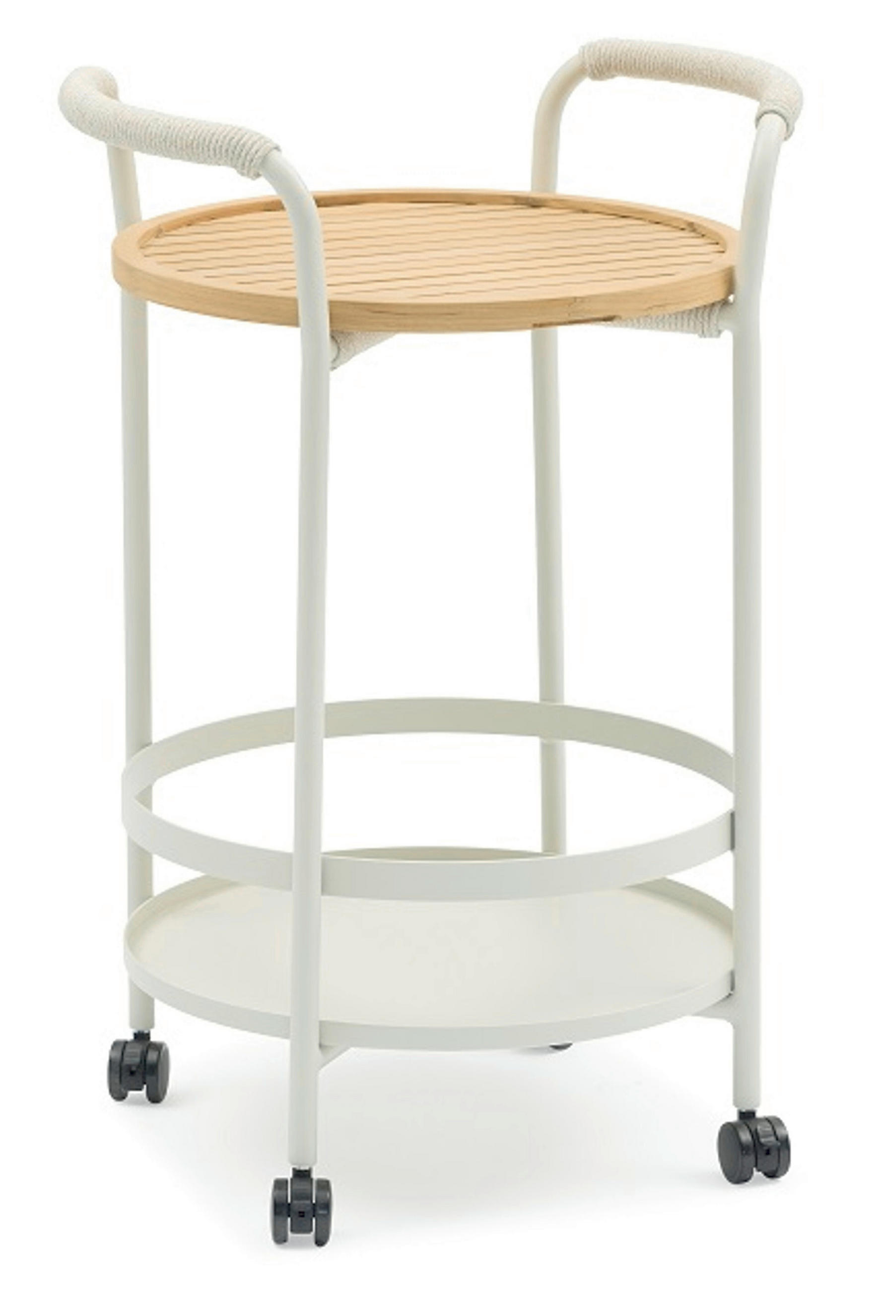 GARTEN-SERVIERWAGEN - Grauweiss/Teakfarben, Basics, Holz/Kunststoff (58/86/50cm) - Niehoff Garden