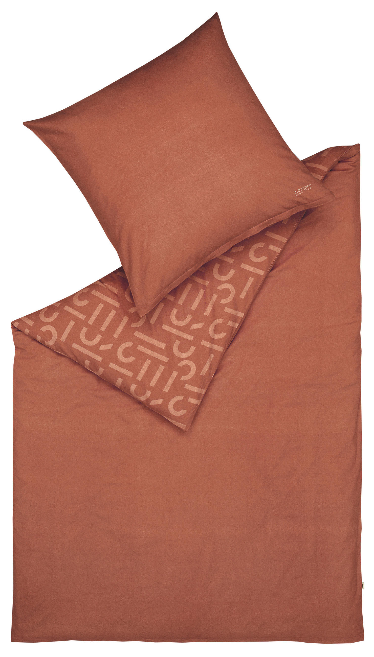 WENDEBETTWÄSCHE E-ScatterBig-F Flanell 135/200 cm  - Terracotta/Dunkelorange, Design, Textil (135/200cm) - Esprit