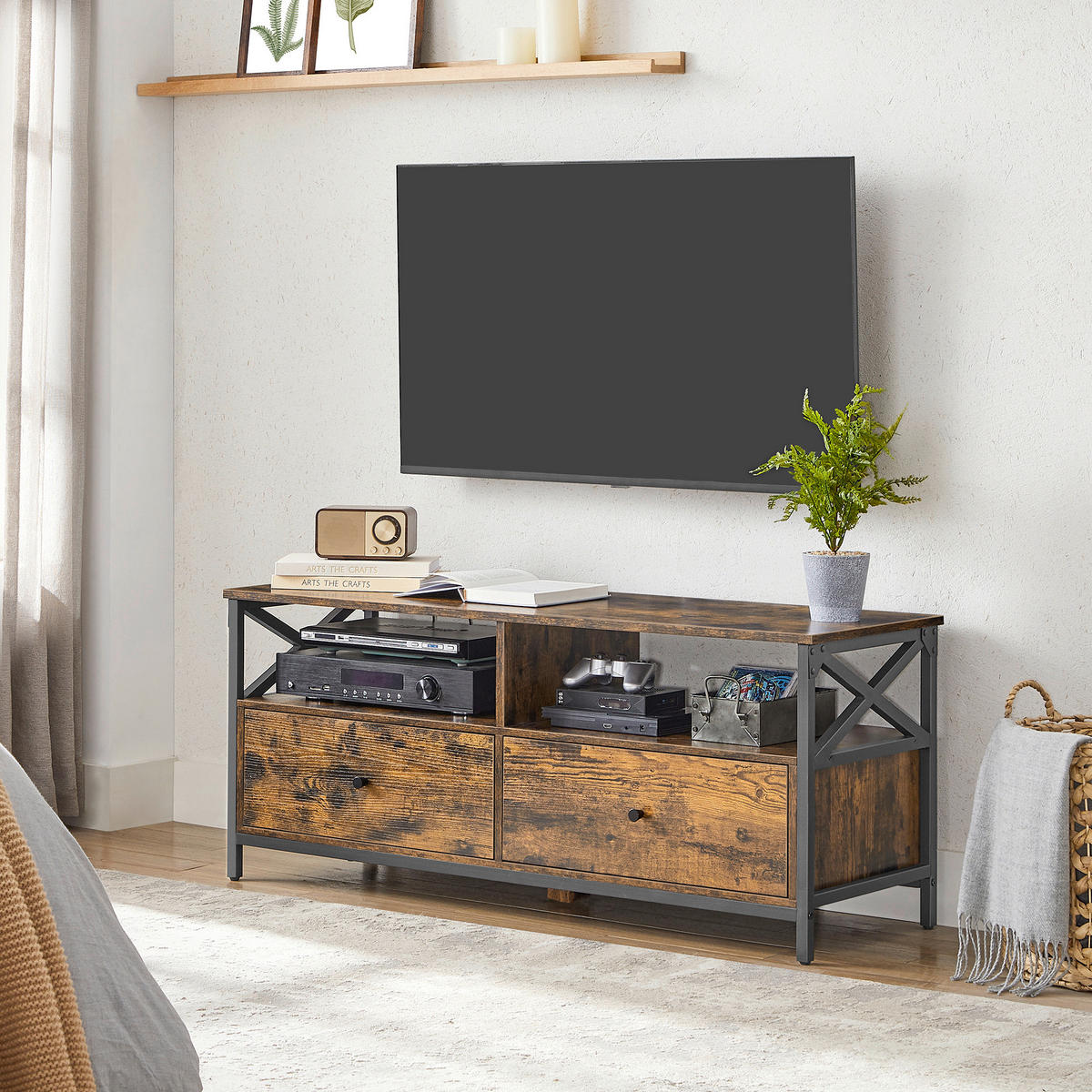 TV-ELEMENT 120/50/40 cm  - Dunkelbraun/Schwarz, MODERN, Holzwerkstoff/Metall (120/50/40cm) - MID.YOU
