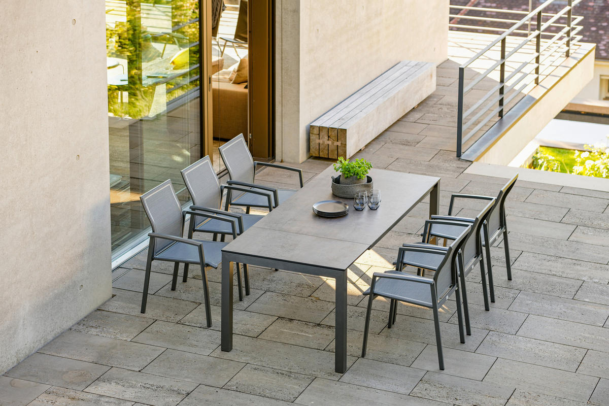 STAPELSESSEL Aluminium Anthrazit, Dunkelgrau  - Dunkelgrau/Anthrazit, Basics, Textil/Metall (58/90/61cm) - Stern