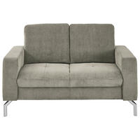 2-SITZER-SOFA  in Feincord Greige  - Chromfarben/Greige, Design, Textil/Metall (142/87/105cm) - Beldomo Style