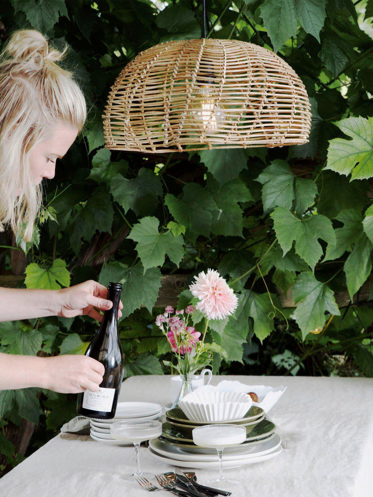 AUßENHÄNGELEUCHTE Mayla 43/24/43 cm  - Beige, Natur, Holz (43/24cm) - PR Home