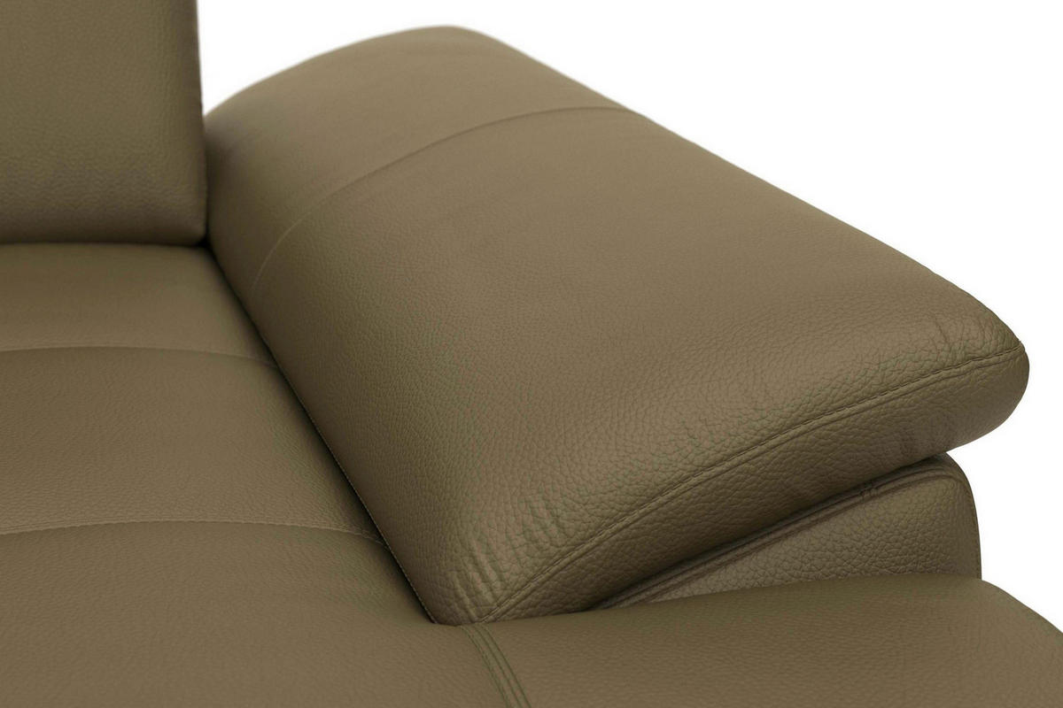 SEDACÍ SOUPRAVA, kůže, olivově zelená - černá/olivově zelená, Basics, kov/textil (223/363/176cm) - Sit & More