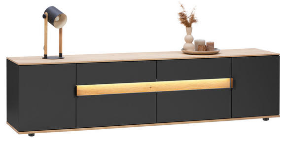 LOWBOARD  225,6/54,2/48 cm 2 Schublade(n) Typenauswahl, Beimöbel erhältlich, in verschiedenen Holzdekoren erhältlich  - Eichefarben/Anthrazit, Design, Holz/Holzwerkstoff (225,6/54,2/48cm) - Dieter Knoll