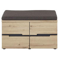 GARDEROBENBANK 80/48/38 cm  - Eichefarben/Graphitfarben, Design, Holzwerkstoff/Textil (80/48/38cm) - Voleo