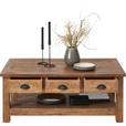 COUCHTISCH Mangoholz massiv 115/70/45 cm rechteckig Braun  - Silberfarben/Braun, Trend, Holz/Metall (115/70/45cm) - Ambia Home