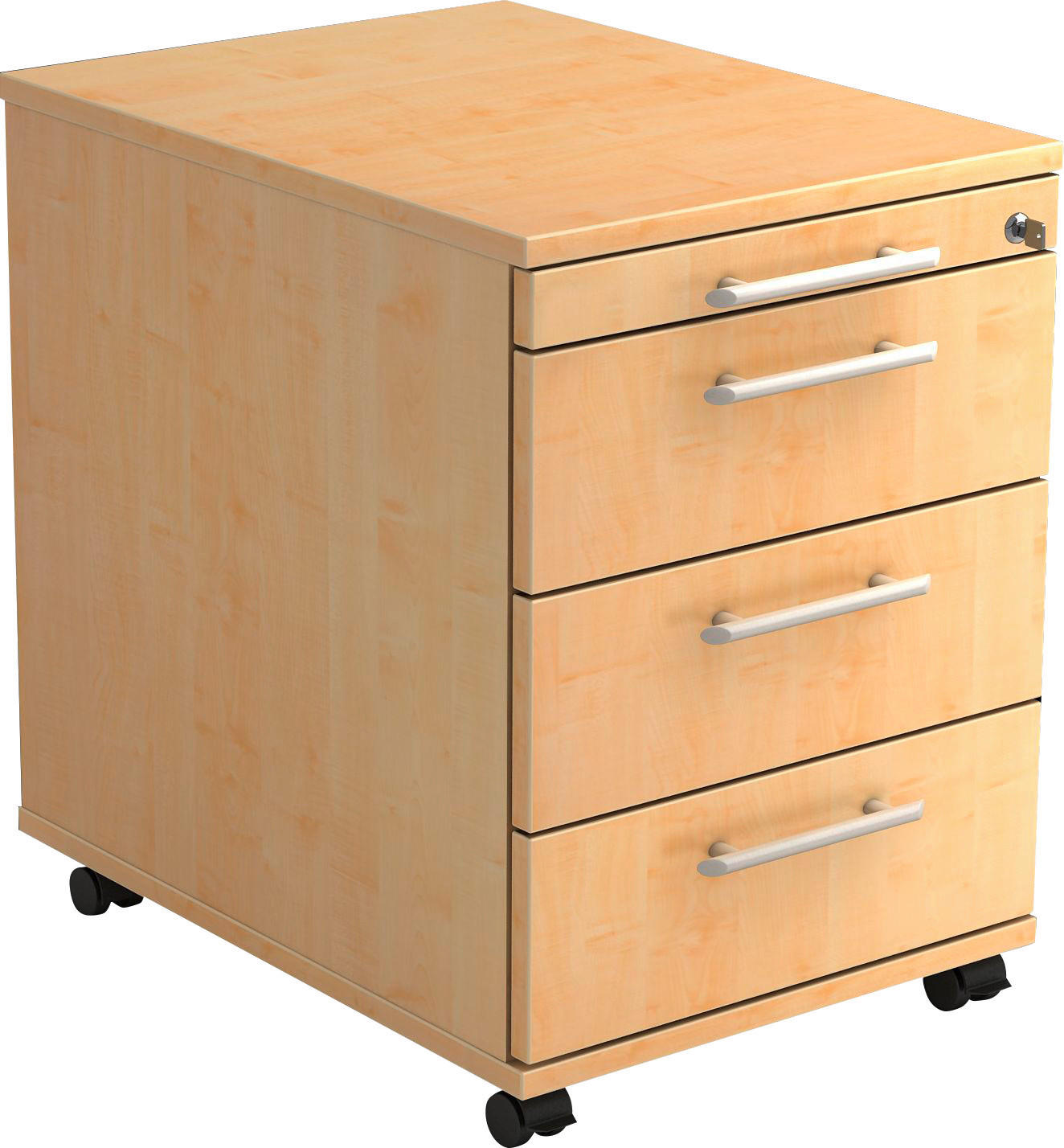 ROLLCONTAINER Ahornfarben  - Ahornfarben/Alufarben, KONVENTIONELL, Holzwerkstoff/Kunststoff (42,8/59/56cm) - Venda