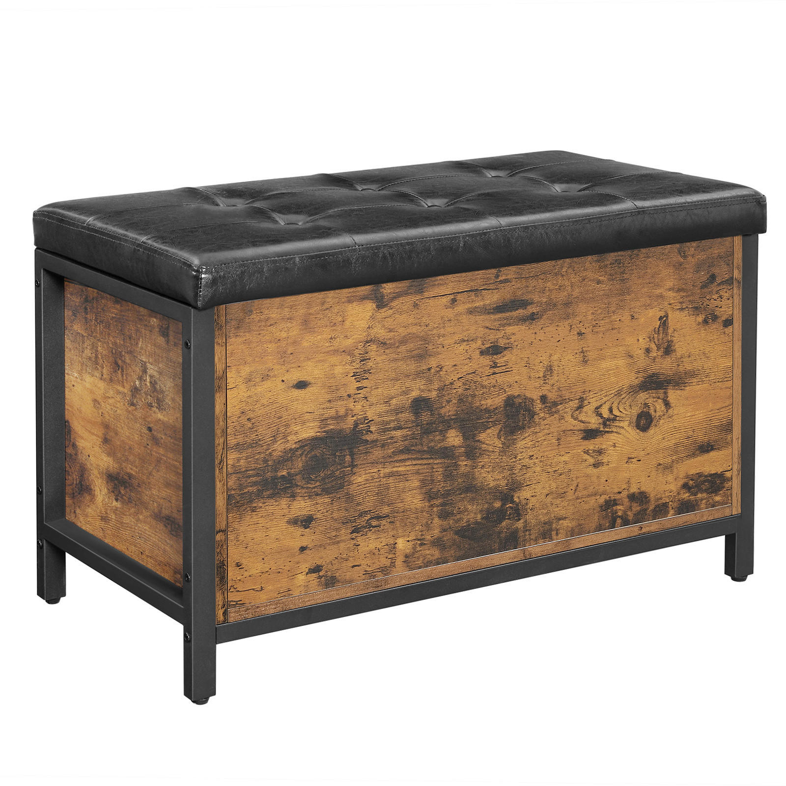GARDEROBENBANK Vasagle  in 80/50/40 cm  - Schwarz/Braun, Trend, Leder (80/50/40cm) - Boxxx