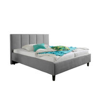 POLSTERBETT 160/200 cm,  in Grau,  - Schwarz/Grau, MODERN, Holz/Textil (160/200cm) - Livetastic