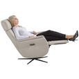 RELAXSESSEL Argo Echtleder Relaxfunktion, Kopfteilverstellung, Rücken echt    - Hellgrau, Design, Leder (71/110/80cm) - Novel