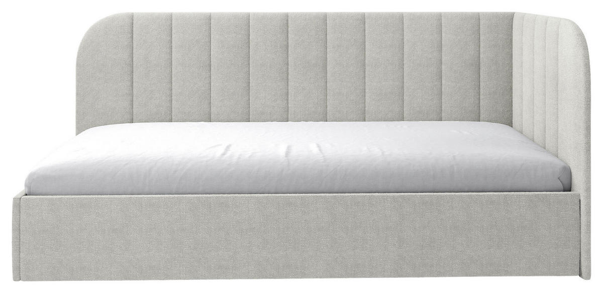 POLSTERBETT 90/200 cm, inkl. gepolstertes Kopfteil, Lattenrost, Bettkasten,  in Beige  - Beige/Schwarz, MODERN, Holz/Holzwerkstoff (90/200cm) - MID.YOU