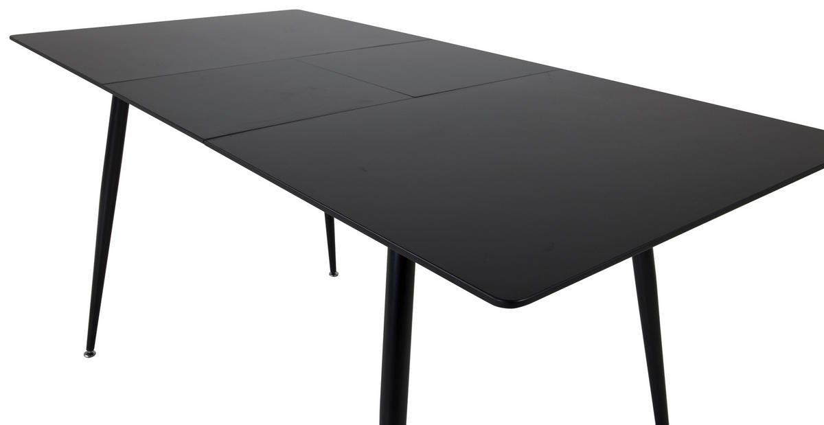 ESSTISCH furniert rechteckig Schwarz  - Schwarz, Design, Holzwerkstoff/Metall (120/90/75cm) - Livetastic