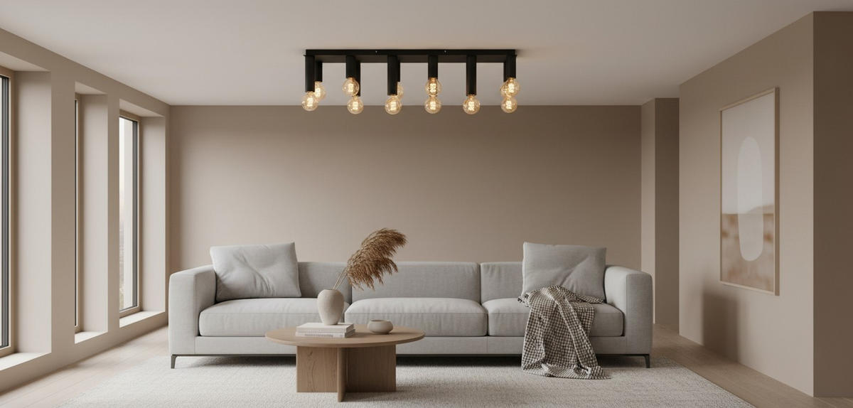 DECKENLEUCHTE    90/25/20 cm  - Schwarz, Design, Metall (90/25/20cm) - Collet's Monde