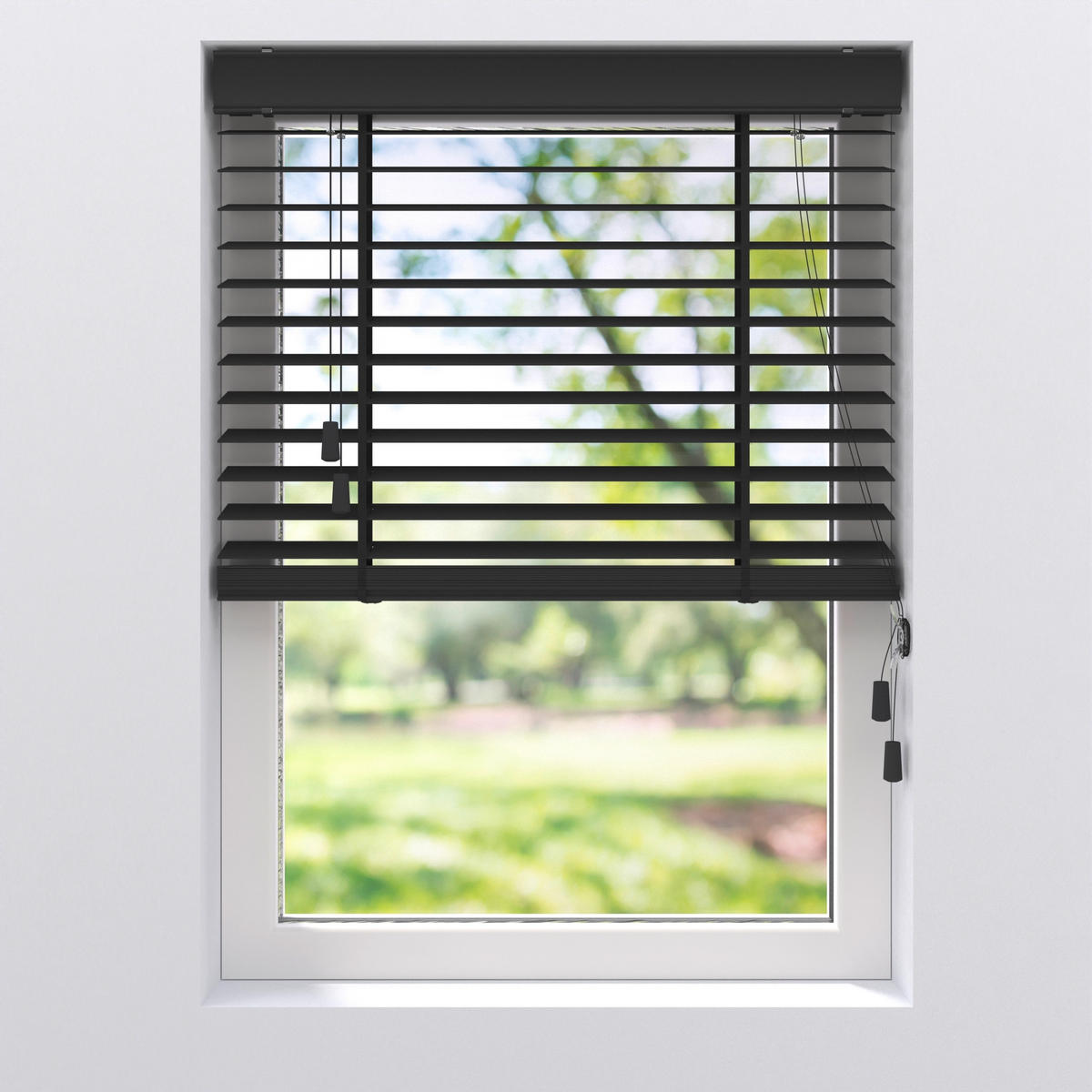 JALOUSIE  halbtransparent  75/130 cm    - Schwarz, Natur, Holz (75/130cm) - Homeware