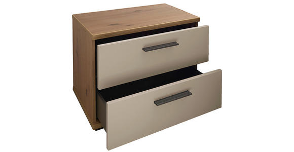 NACHTKÄSTCHEN 60/45,3/38 cm  in Kaschmir, Eiche Artisan  - Kaschmir/Schwarz, KONVENTIONELL, Holzwerkstoff/Kunststoff (60/45,3/38cm) - Xora