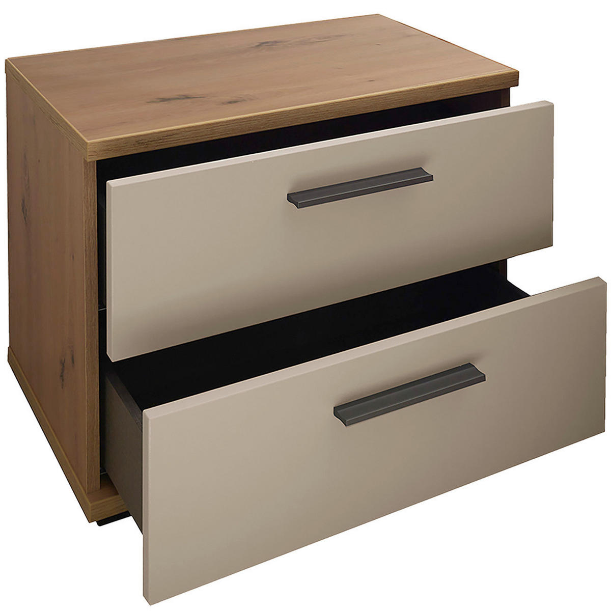 ÉJJELISZEKRÉNY kasmírszínű, Artisan tölgy  - kasmírszínű/fekete, Konventionell, műanyag/faalapú anyag (60/45,3/38cm) - Xora